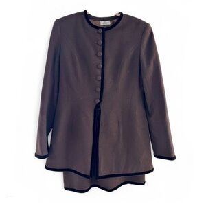 Vintage 80s Valentino Chocolate Brown 2-Piece Set, Size S–M